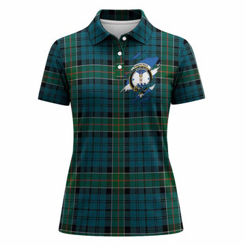 Kirkpatrick Clan Crest In Me Tartan Women Polo Shirt Scotland Flag Style