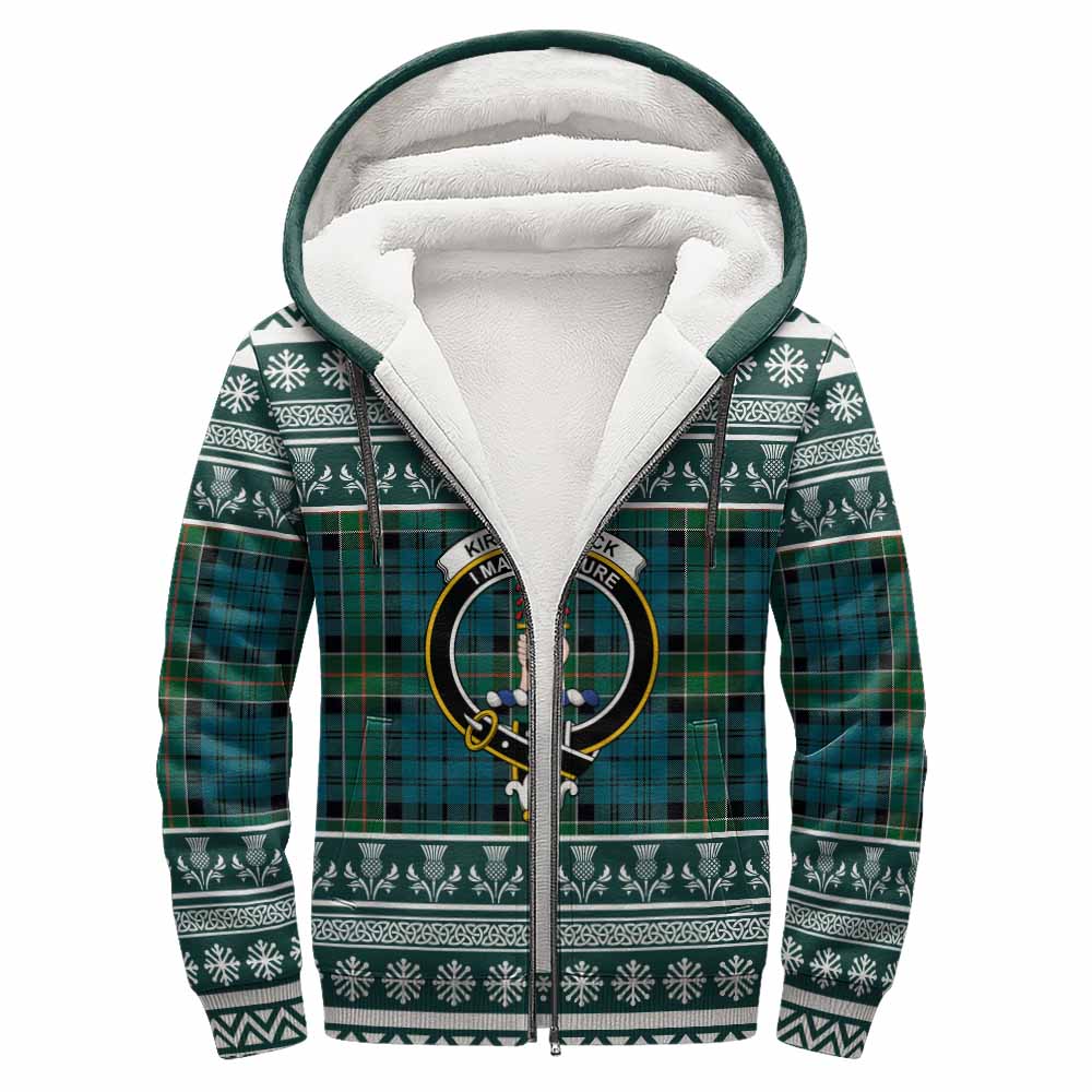 Kirkpatrick Clan Tartan Christmas Fleece Hoodie with Family Crest - Tartan Vibes Clothing