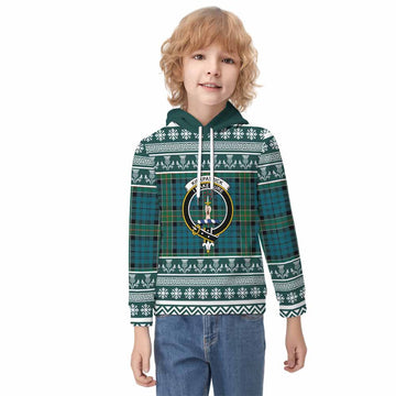 Kirkpatrick Clan Tartan Christmas Kid Hoodie with Family Crest