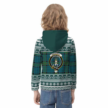 Kirkpatrick Clan Tartan Christmas Kid Hoodie with Family Crest