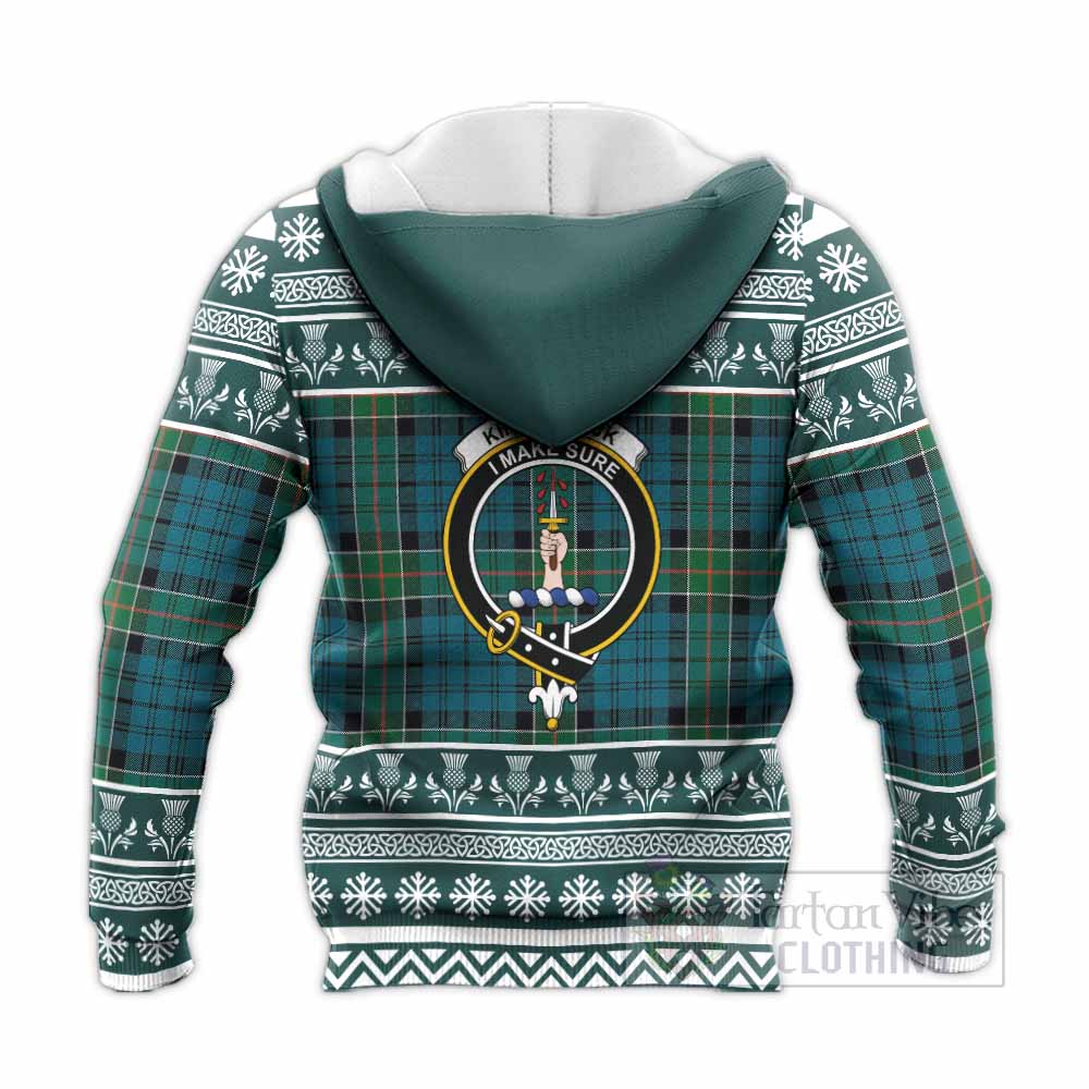 Kirkpatrick Clan Tartan Christmas Knitted Hoodie with Family Crest - Tartan Vibes Clothing