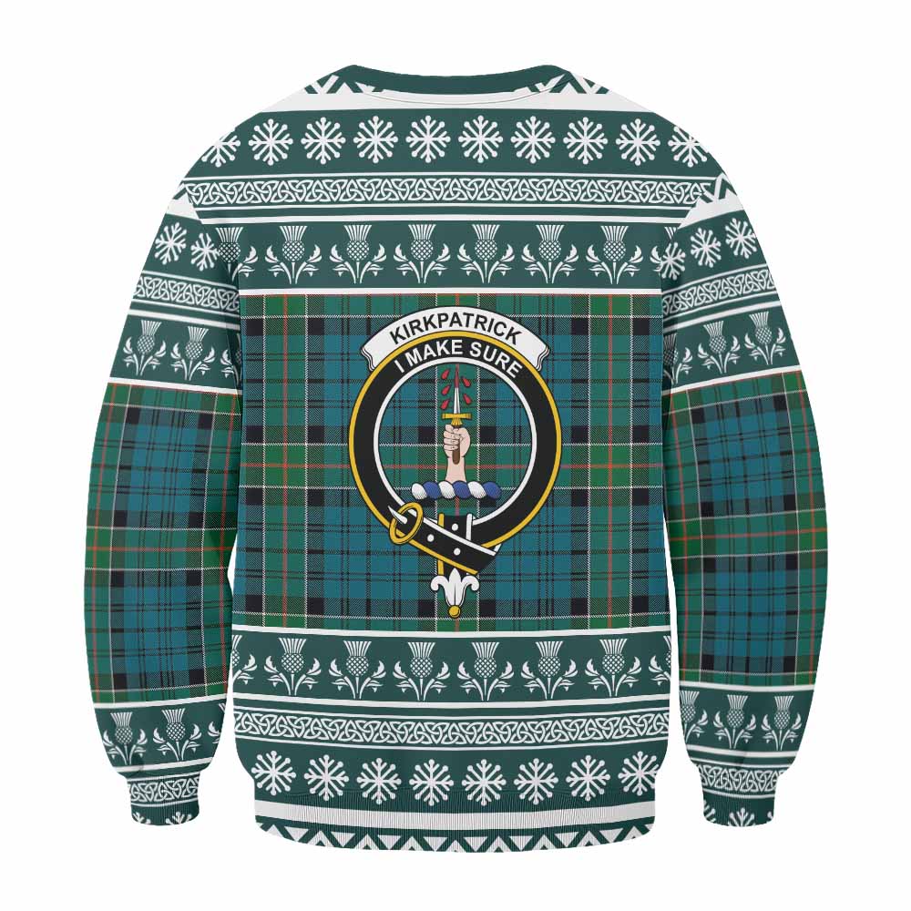 Kirkpatrick Clan Tartan Christmas Sweatshirt with Family Crest - Tartan Vibes Clothing