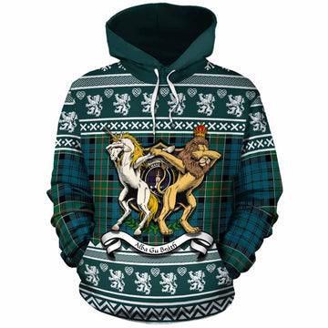 Kirkpatrick Clan Tartan Crest Christmas Cotton Hoodie Coat of Arms Funny Style