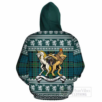 Kirkpatrick Clan Tartan Crest Christmas Cotton Hoodie Coat of Arms Funny Style