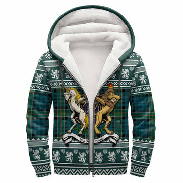 Kirkpatrick Clan Tartan Crest Christmas Fleece Hoodie Coat of Arms Funny Style