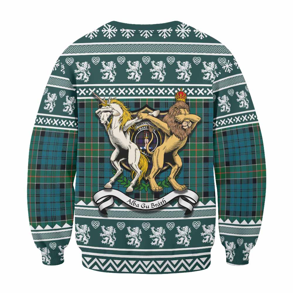 Kirkpatrick Clan Tartan Crest Christmas Sweatshirt Coat of Arms Funny Style - Tartan Vibes Clothing