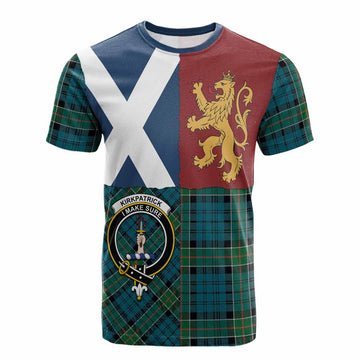 Kirkpatrick Crest Tartan Cotton T-shirt with Lion Rampant Saltire Style