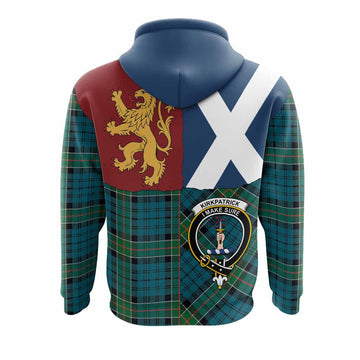 Kirkpatrick Crest Tartan Hoodie with Lion Rampant Saltire Style