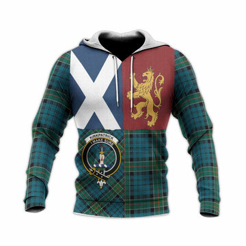 Kirkpatrick Crest Tartan Knitted Hoodie with Lion Rampant Saltire Style