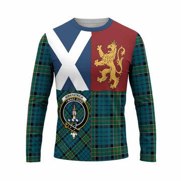 Kirkpatrick Crest Tartan Long Sleeve T-Shirt with Lion Rampant Saltire Style