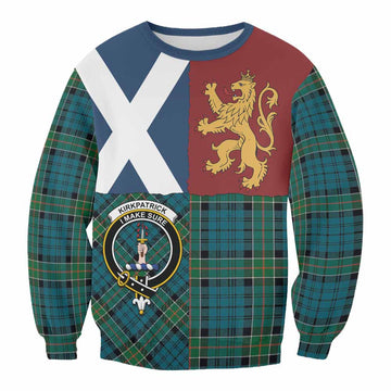 Kirkpatrick Crest Tartan Sweatshirt with Lion Rampant Saltire Style