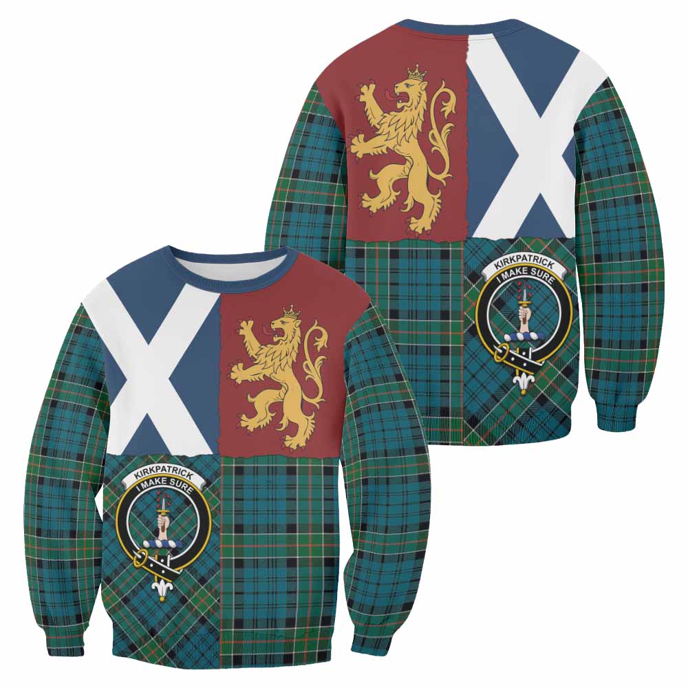 Kirkpatrick Crest Tartan Sweatshirt with Lion Rampant Saltire Style