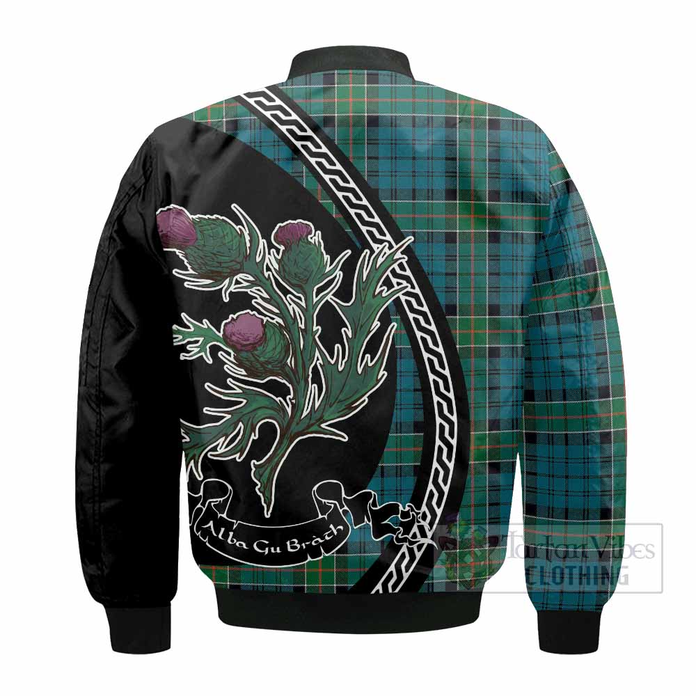 Kirkpatrick Family Crest Tartan Bomber Jacket Alba Thistle Inspired - Tartan Vibes Clothing
