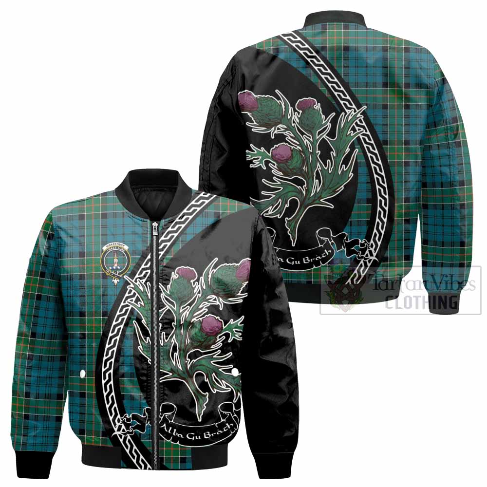 Kirkpatrick Family Crest Tartan Bomber Jacket Alba Thistle Inspired - Tartan Vibes Clothing