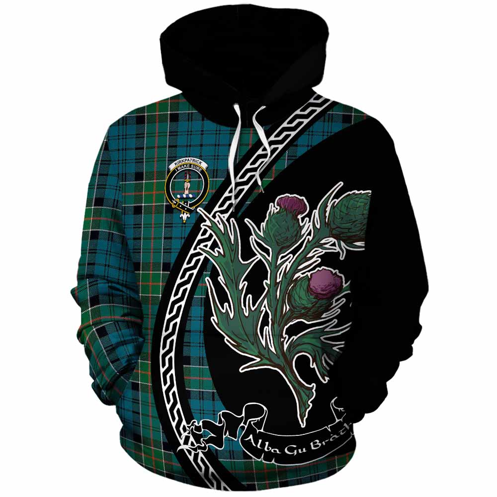 Kirkpatrick Family Crest Tartan Cotton Hoodie Alba Thistle Inspired - Tartan Vibes Clothing