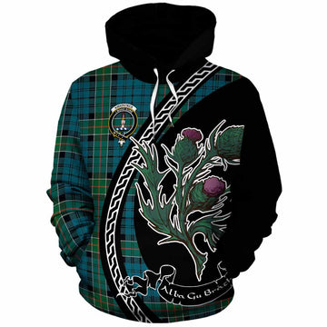 Kirkpatrick Family Crest Tartan Cotton Hoodie Alba Thistle Inspired