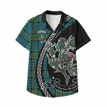 Kirkpatrick Family Crest Tartan Kid Hawaiian Shirt Alba Thistle Inspired - Tartan Vibes Clothing