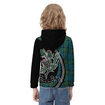 Kirkpatrick Family Crest Tartan Kid Hoodie Alba Thistle Inspired