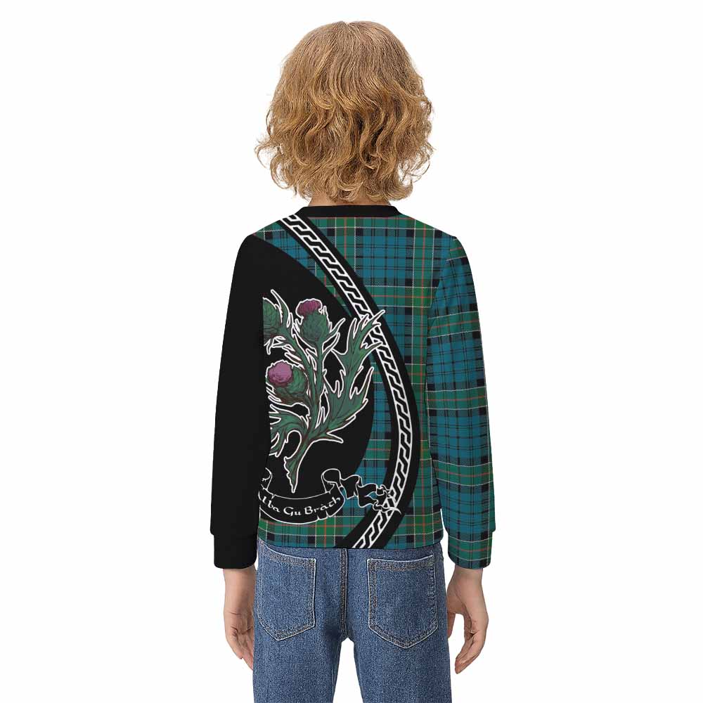Kirkpatrick Family Crest Tartan Kid Knitted Sweatshirt Alba Thistle Inspired - Tartan Vibes Clothing