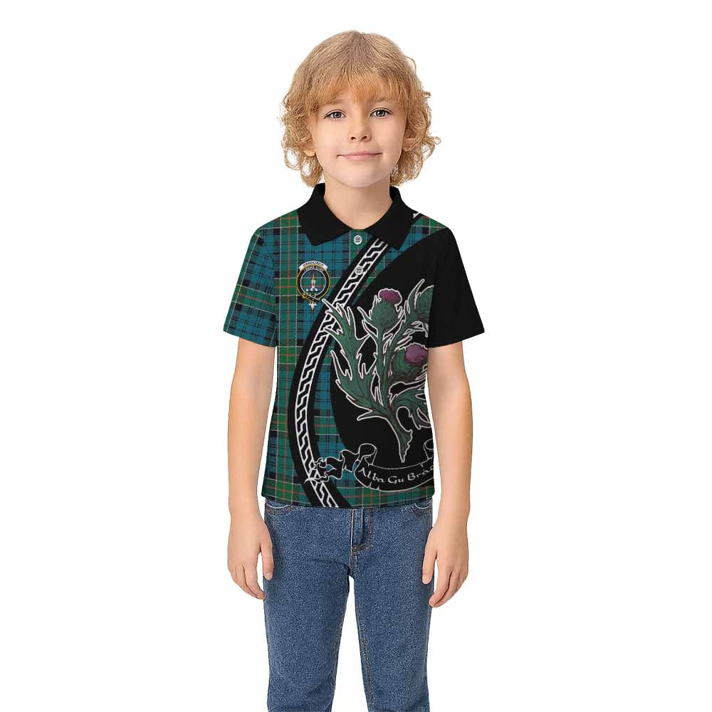 Kirkpatrick Family Crest Tartan Kid Polo Shirt Alba Thistle Inspired - Tartan Vibes Clothing