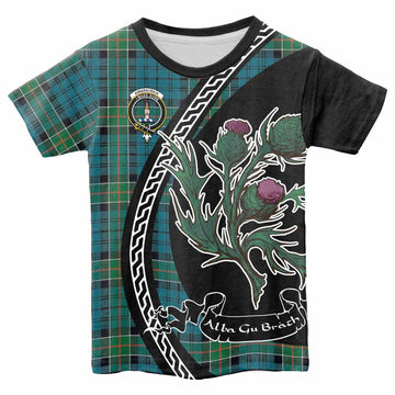 Kirkpatrick Family Crest Tartan Kid T-shirt Alba Thistle Inspired - Tartan Vibes Clothing