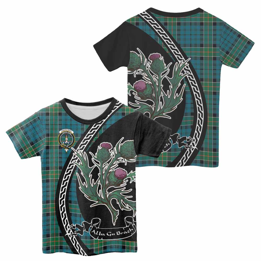 Kirkpatrick Family Crest Tartan Kid T-shirt Alba Thistle Inspired - Tartan Vibes Clothing