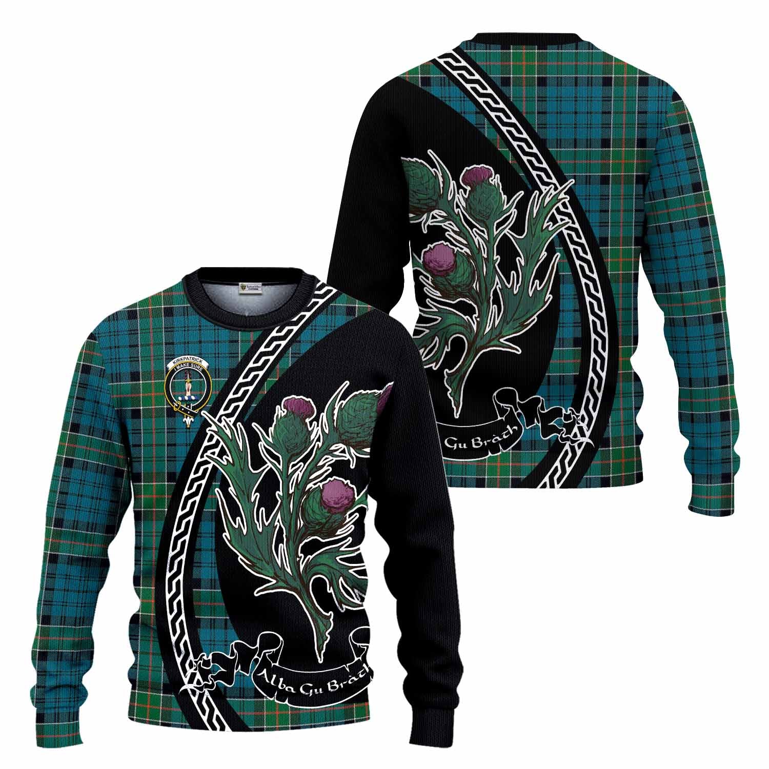 Kirkpatrick Family Crest Tartan Knitted Sweater Alba Thistle Inspired - Tartan Vibes Clothing
