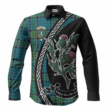 Kirkpatrick Family Crest Tartan Long Sleeve Button Shirts Alba Thistle Inspired