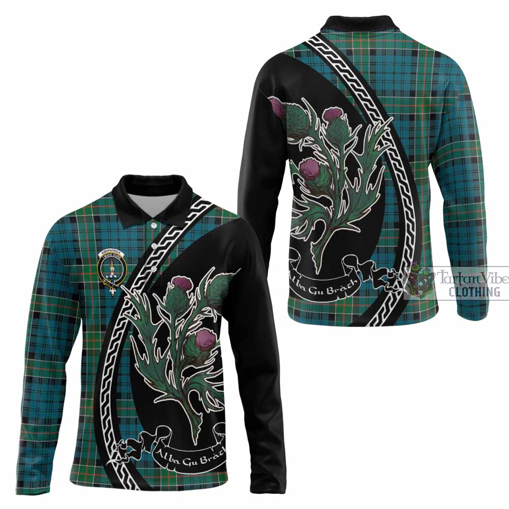 Kirkpatrick Family Crest Tartan Long Sleeve Polo Shirt Alba Thistle Inspired - Tartan Vibes Clothing