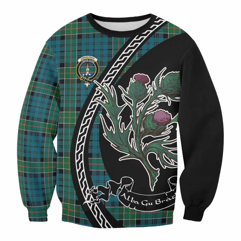 Kirkpatrick Family Crest Tartan Sweatshirt Alba Thistle Inspired - Tartan Vibes Clothing