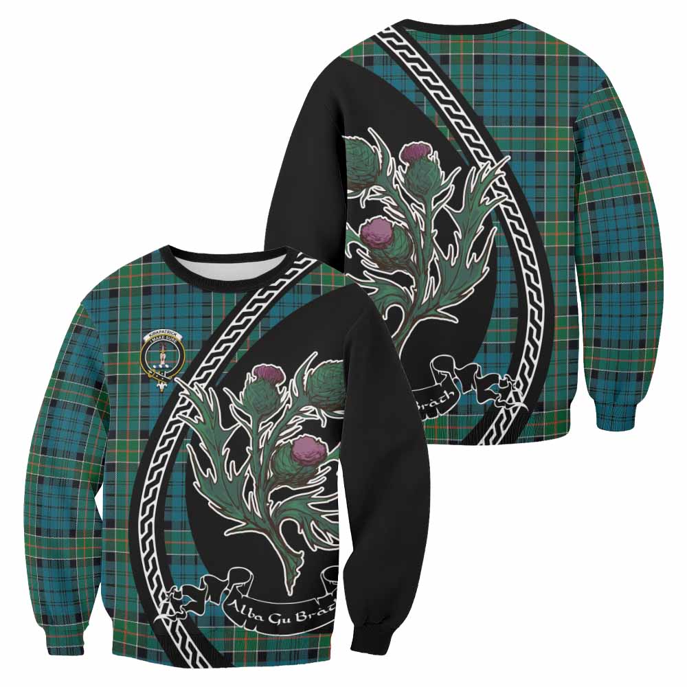 Kirkpatrick Family Crest Tartan Sweatshirt Alba Thistle Inspired - Tartan Vibes Clothing