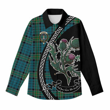 Kirkpatrick Family Crest Tartan Women Casual Shirt Alba Thistle Inspired - Tartan Vibes Clothing