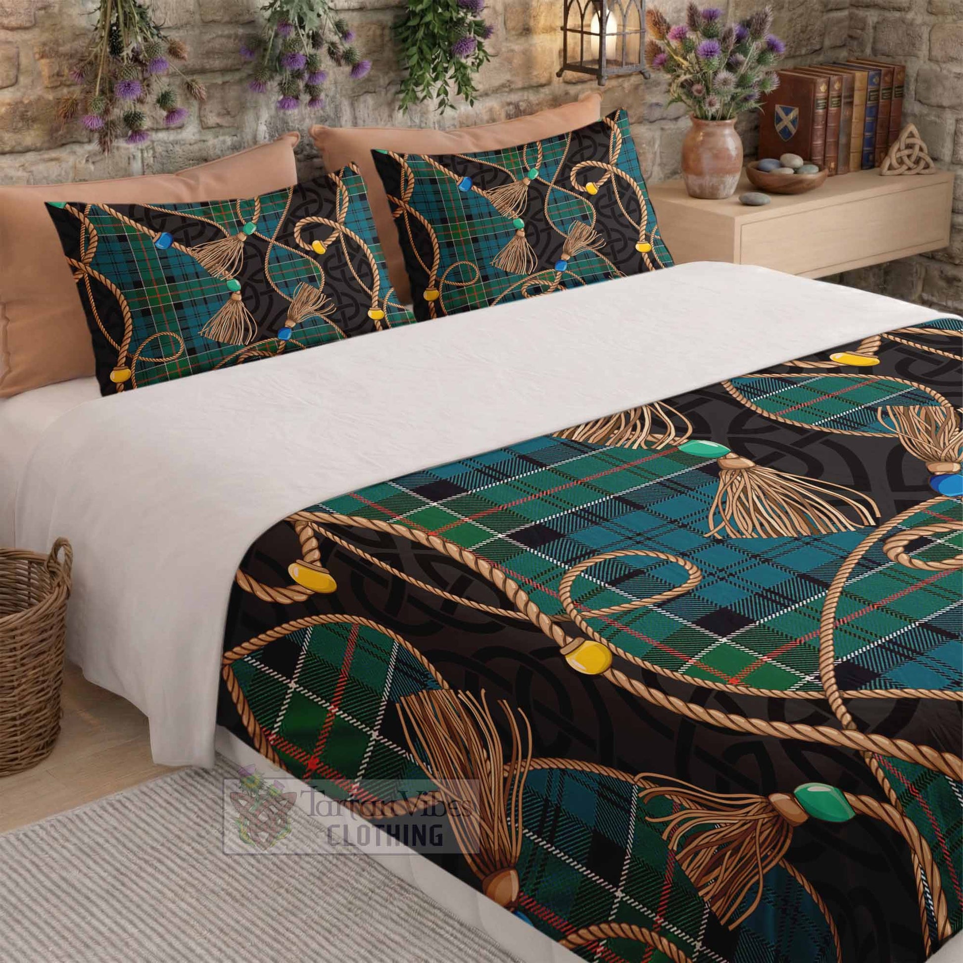 Kirkpatrick Scottish Tartan Twisted Ropes Stylized Bedding Set - Tartan Vibes Clothing
