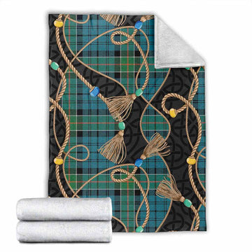 Kirkpatrick Scottish Tartan Twisted Ropes Stylized Blanket X-Large 59 x 79 inches 150 x 200 cm - Tartan Vibes Clothing