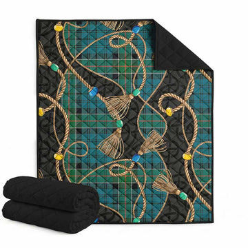 Kirkpatrick Scottish Tartan Twisted Ropes Stylized Premium Quilt Super King Quilt 91" x 110" - Tartan Vibes Clothing