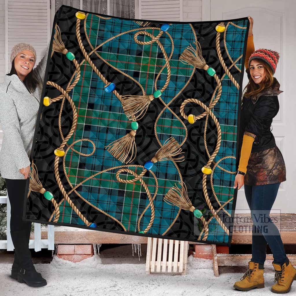 Kirkpatrick Scottish Tartan Twisted Ropes Stylized Premium Quilt - Tartan Vibes Clothing