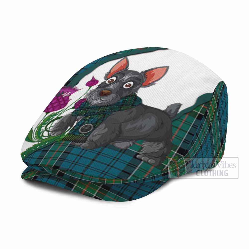 Kirkpatrick Scottish Terrier Tartan Flat Cap, Jeff Cap Thistle Heritage Art - Tartan Vibes Clothing