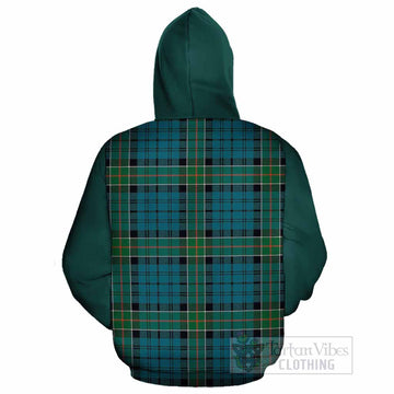 Kirkpatrick Tartan Accent Cotton Hoodie with Family Crest