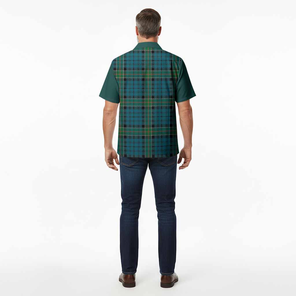 Kirkpatrick Tartan Accent Hawaiian Shirt with Family Crest