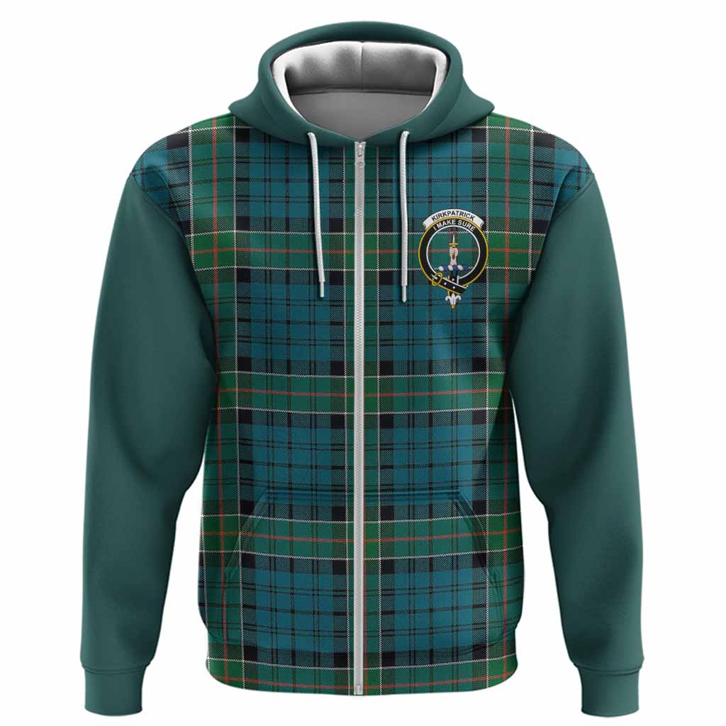 Kirkpatrick Tartan Accent Hoodie with Family Crest
