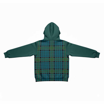 Kirkpatrick Tartan Accent Kid Hoodie with Family Crest