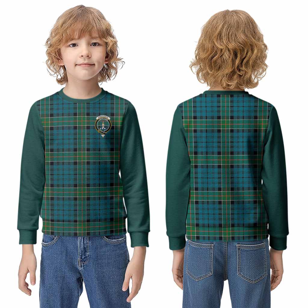 Kirkpatrick Tartan Accent Kid Knitted Sweatshirt with Family Crest