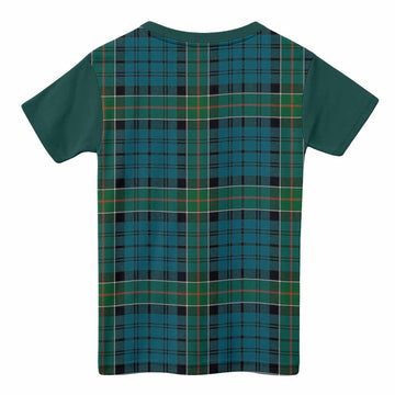 Kirkpatrick Tartan Accent Kid T-shirt with Family Crest