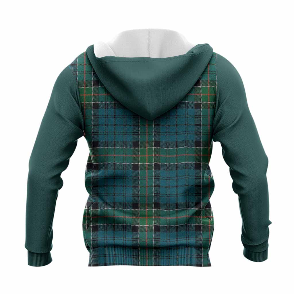 Kirkpatrick Tartan Accent Knitted Hoodie with Family Crest