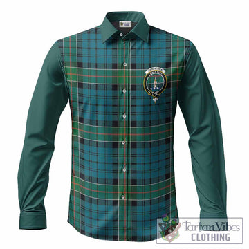Kirkpatrick Tartan Accent Long Sleeve Button Shirts with Family Crest