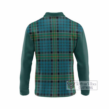 Kirkpatrick Tartan Accent Long Sleeve Polo Shirt with Family Crest