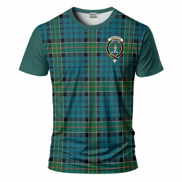 Kirkpatrick Tartan Accent T-Shirt with Family Crest