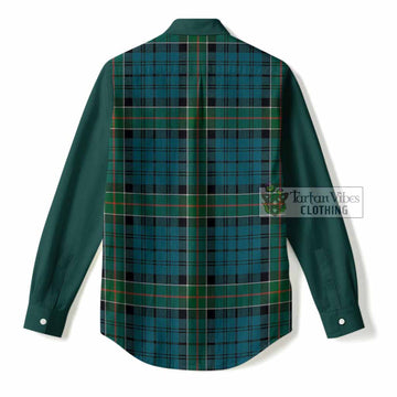Kirkpatrick Tartan Accent Women Casual Shirt with Family Crest