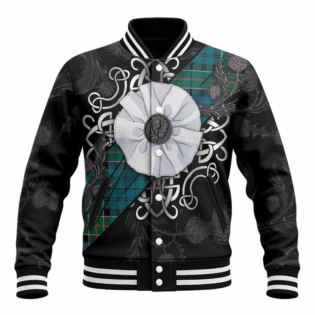 Kirkpatrick Tartan Baseball Jacket Jacobite White Rose Unisex - Tartan Vibes Clothing