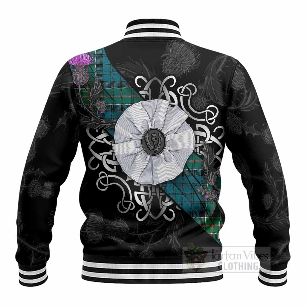Kirkpatrick Tartan Baseball Jacket Jacobite White Rose - Tartan Vibes Clothing